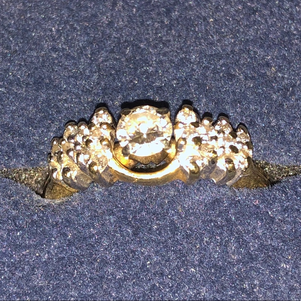 1/4 carat diamond solitaire and band.